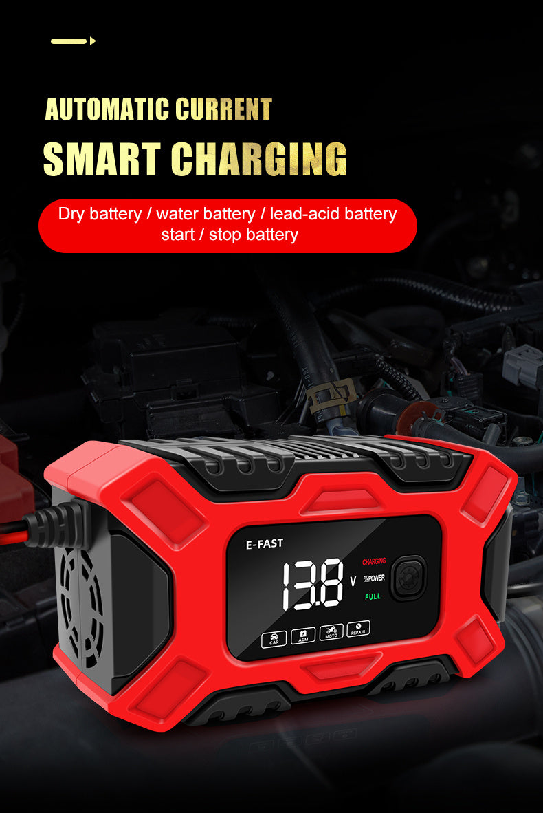 12V 6A Full Automatic Digital Car Battery Charger for Lead Acid AGM Battery Power Puls Repair