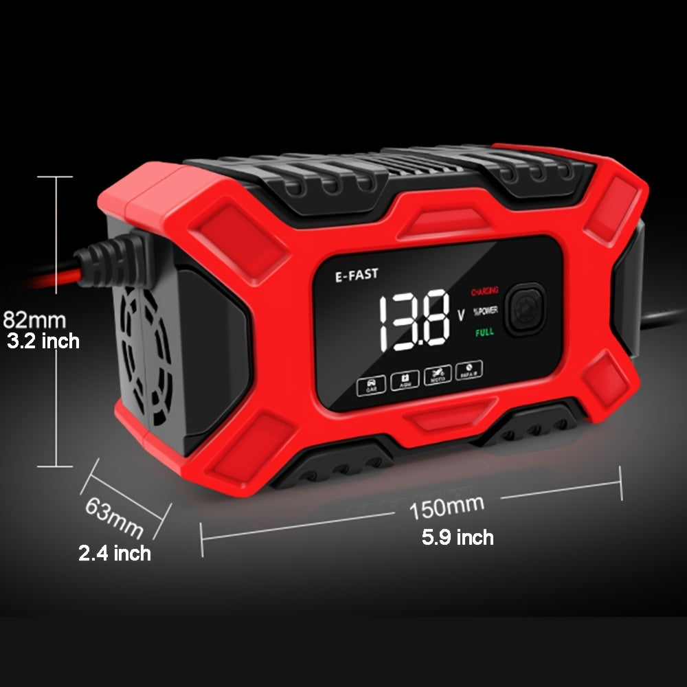 12V 6A Full Automatic Digital Car Battery Charger for Lead Acid AGM Battery Power Puls Repair
