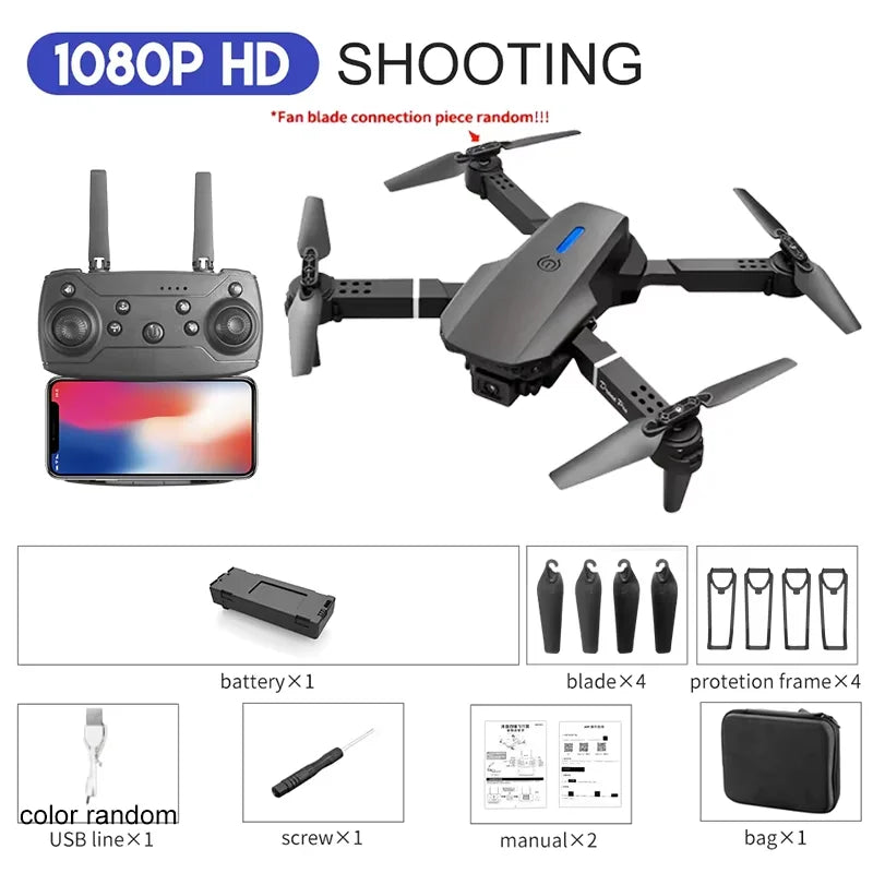 KBDFA 2025 E88 Professional Wide Angle RC Dron HD 4K Camera Mode