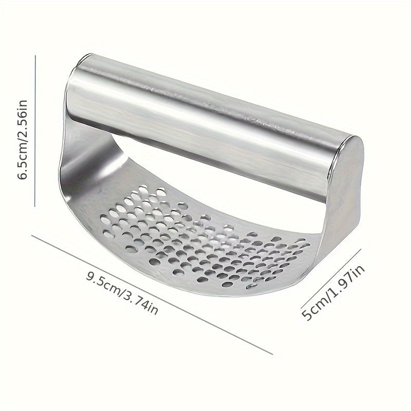 1pc, Garlic Press, Stainless Steel Garlic Press, Rocker Metal Garlic Mincer, Washable Garlic Crusher, Kitchen Garlic Chopper, Garlic Masher, Kitchen Stuff, Kitchen Gadgets Kitchen Accessories