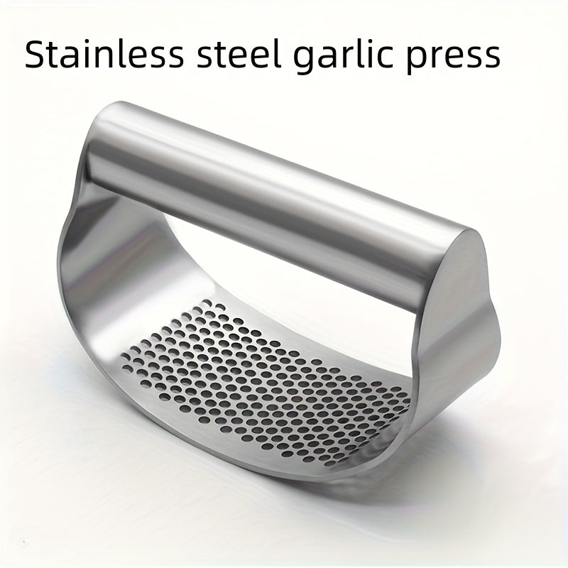 1pc, Garlic Press, Stainless Steel Garlic Press, Rocker Metal Garlic Mincer, Washable Garlic Crusher, Kitchen Garlic Chopper, Garlic Masher, Kitchen Stuff, Kitchen Gadgets Kitchen Accessories