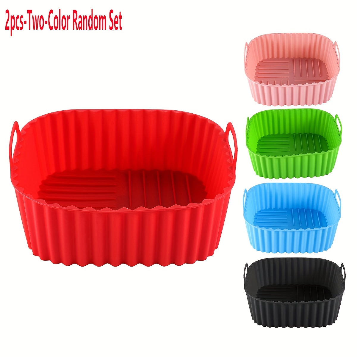 1/2/3/5pcs Square Silicone Air Fryer Liners (7.48'') - BPA-Free, Reusable, Dishwasher Safe, Oven Accessories, Baking Tools, and Kitchen Gadgets