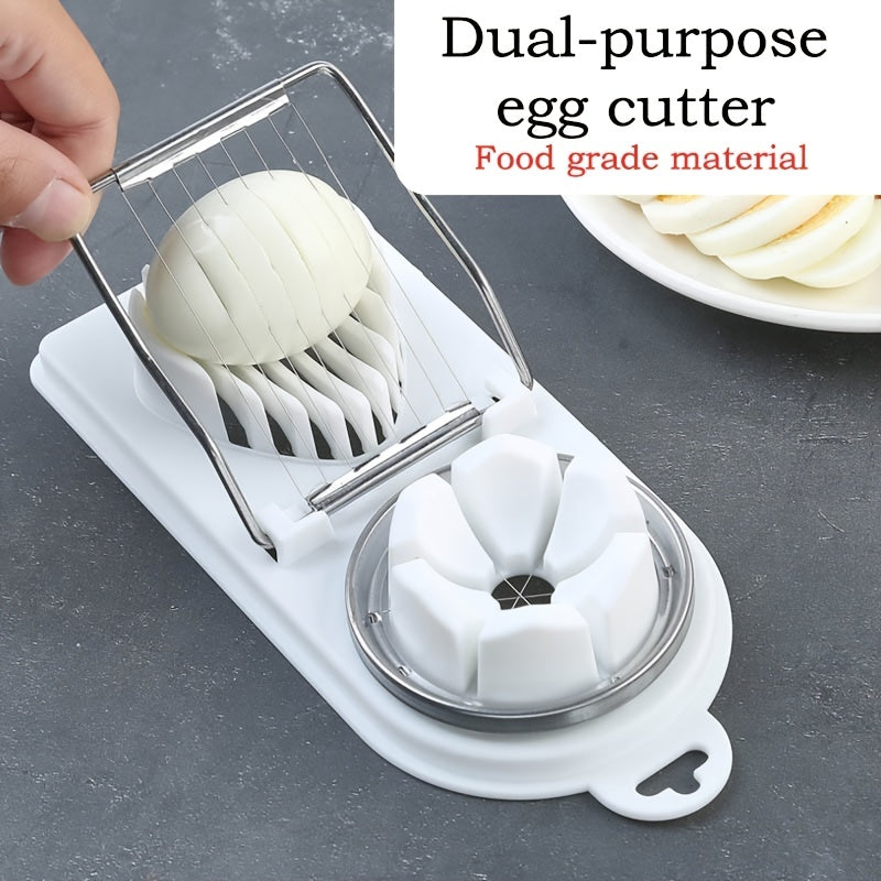 1pc Household Multifunctional Egg Cutter, Egg Slicer For Hard Boiled Eggs, 2 In 1 Egg Chopper/Divider/Dicer/Cutter, Kitchen Gadgets, 7.76*3.46in/19.7*8.8cm