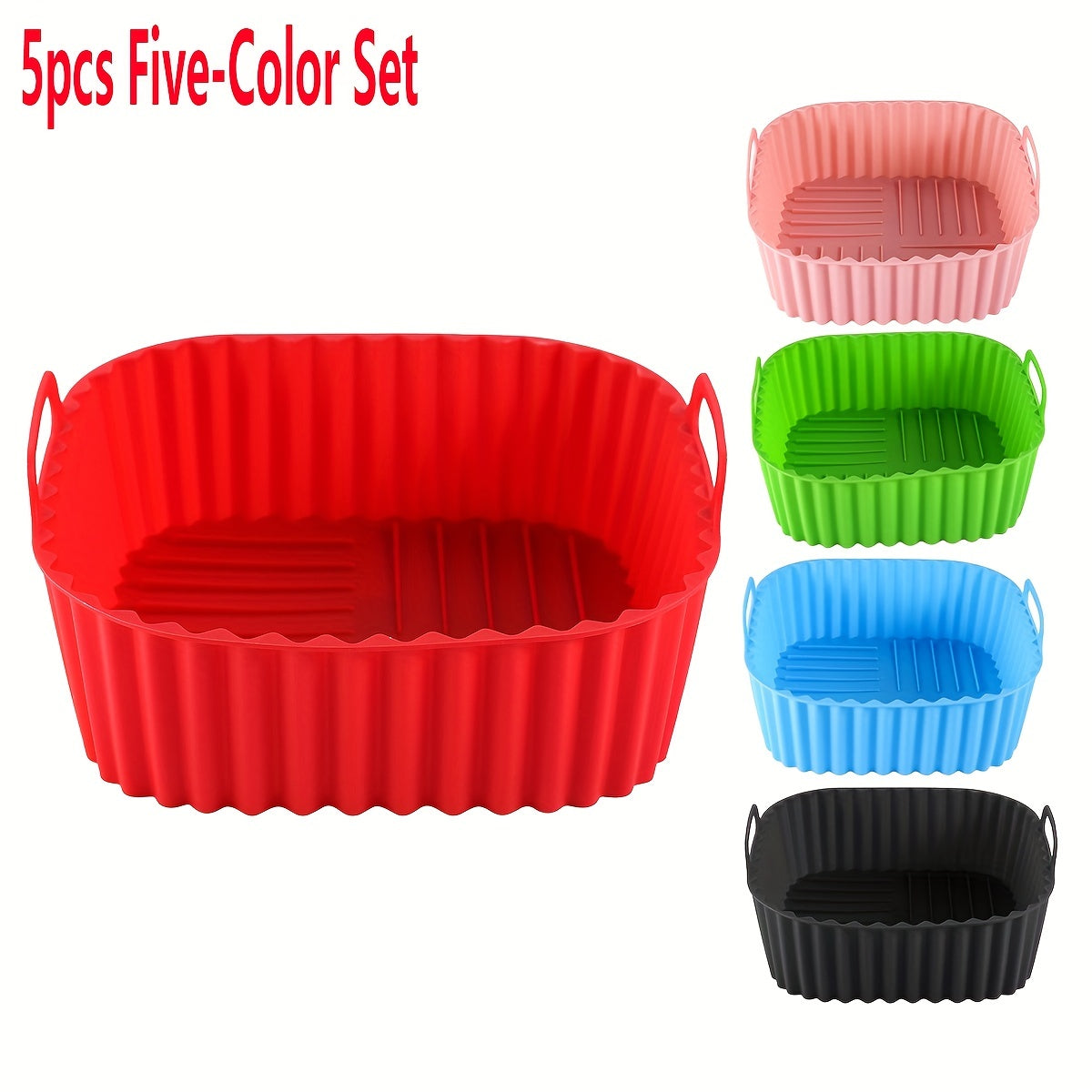 1/2/3/5pcs Square Silicone Air Fryer Liners (7.48'') - BPA-Free, Reusable, Dishwasher Safe, Oven Accessories, Baking Tools, and Kitchen Gadgets