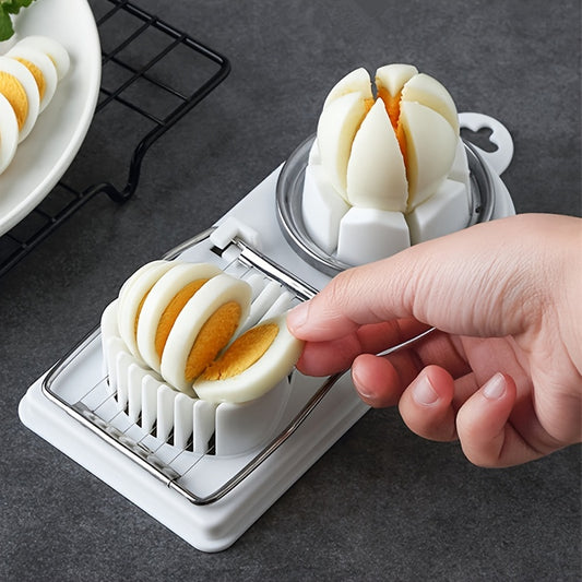 1pc Household Multifunctional Egg Cutter, Egg Slicer For Hard Boiled Eggs, 2 In 1 Egg Chopper/Divider/Dicer/Cutter, Kitchen Gadgets, 7.76*3.46in/19.7*8.8cm
