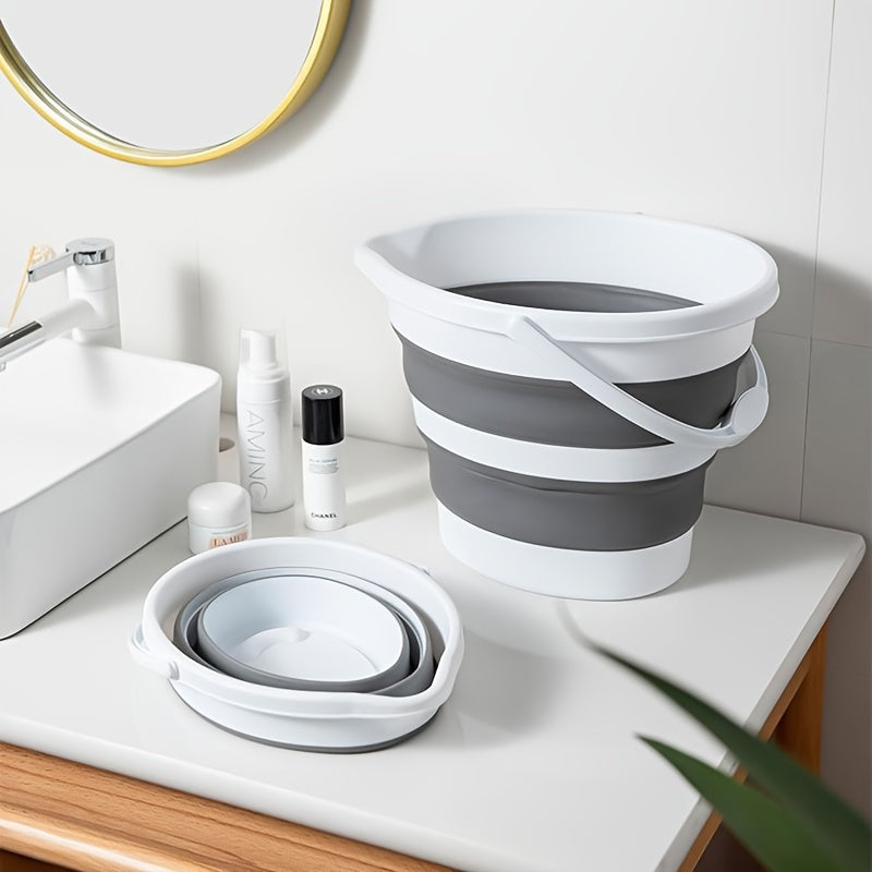 1pc, Folding Bucket, Portable Water Bucket, Foldable Car Washing Bucket, Outdoor Camping Fishing Travel Water Bucket, Wash Bucket, Easy To Storage, Cleaning Supplies, Household Gadgets, Christmas Gift