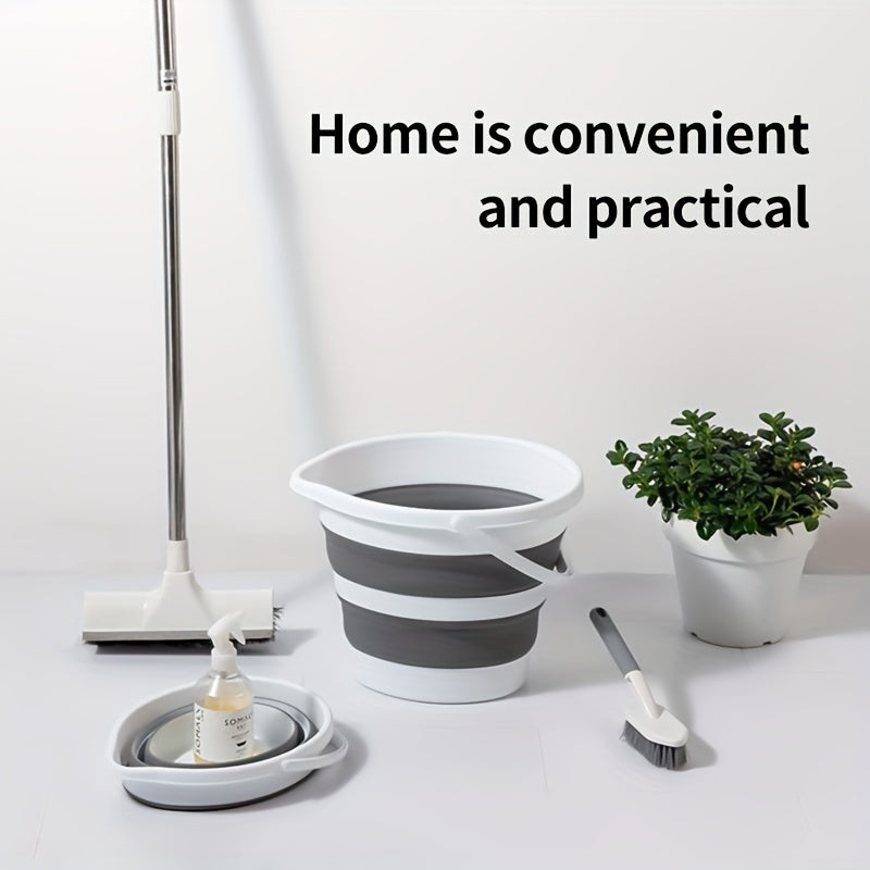 1pc, Folding Bucket, Portable Water Bucket, Foldable Car Washing Bucket, Outdoor Camping Fishing Travel Water Bucket, Wash Bucket, Easy To Storage, Cleaning Supplies, Household Gadgets, Christmas Gift