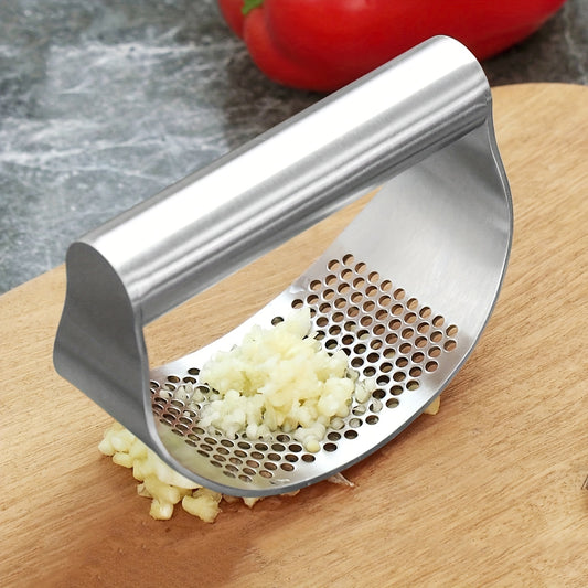 1pc, Garlic Press, Stainless Steel Garlic Press, Rocker Metal Garlic Mincer, Washable Garlic Crusher, Kitchen Garlic Chopper, Garlic Masher, Kitchen Stuff, Kitchen Gadgets Kitchen Accessories