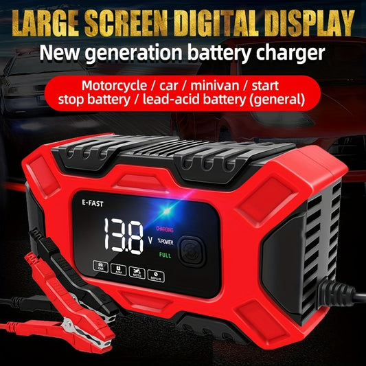 12V 6A Full Automatic Digital Car Battery Charger for Lead Acid AGM Battery Power Puls Repair