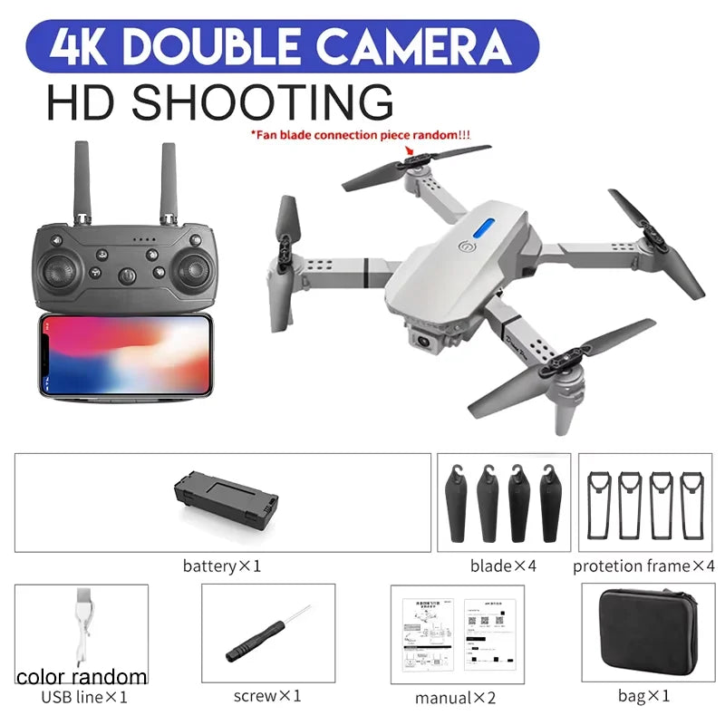 KBDFA 2025 E88 Professional Wide Angle RC Dron HD 4K Camera Mode