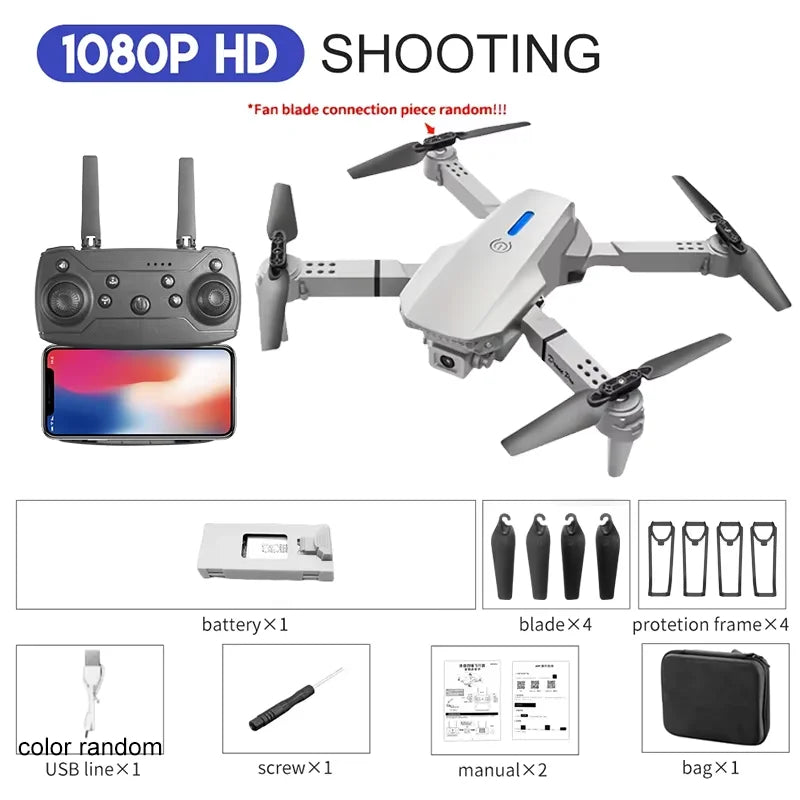 KBDFA 2025 E88 Professional Wide Angle RC Dron HD 4K Camera Mode