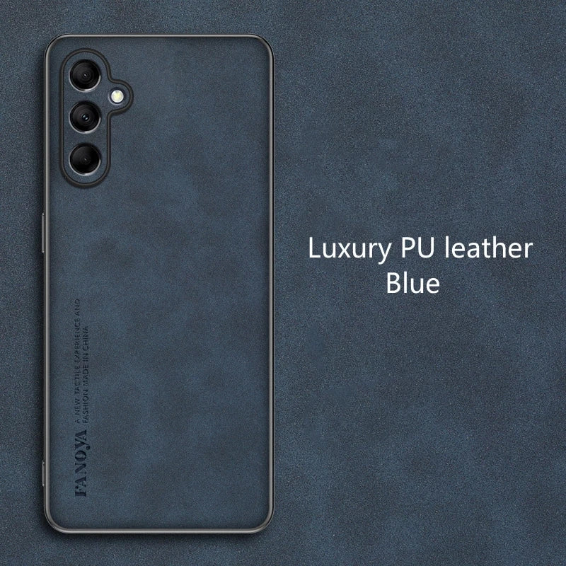 Case For Samsung M35 5G Case Luxury Matte Leather Phone Back Cover For Samsung Galaxy M 35 Capa Silicone Shell Shockproof Bumper