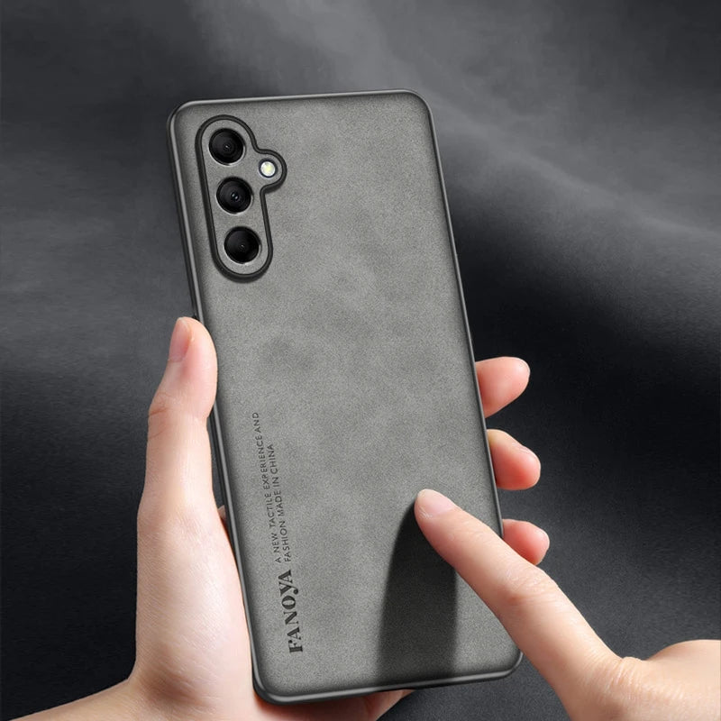 Case For Samsung M35 5G Case Luxury Matte Leather Phone Back Cover For Samsung Galaxy M 35 Capa Silicone Shell Shockproof Bumper
