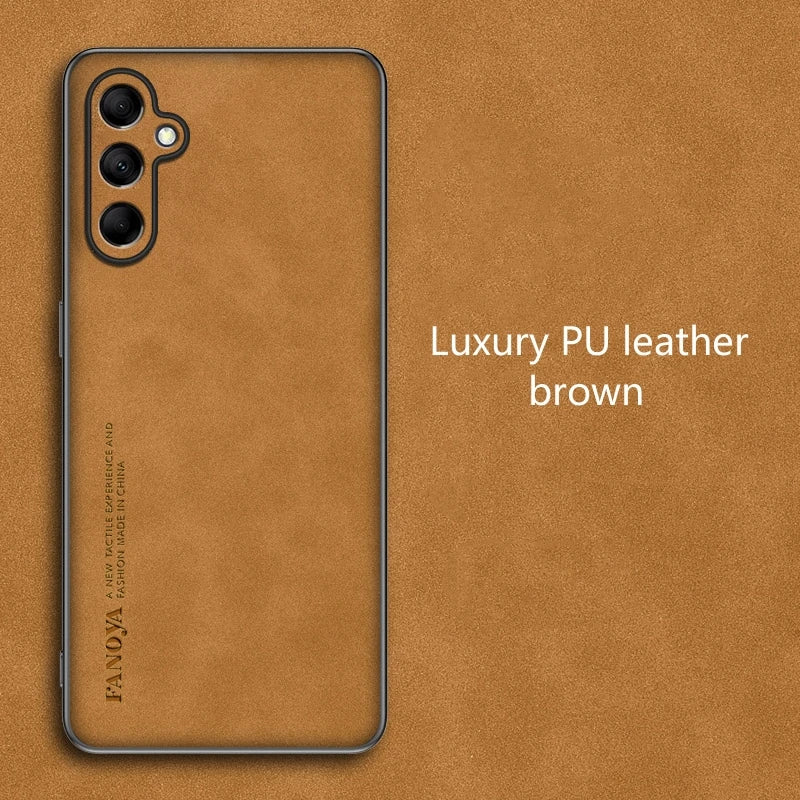 Case For Samsung M35 5G Case Luxury Matte Leather Phone Back Cover For Samsung Galaxy M 35 Capa Silicone Shell Shockproof Bumper