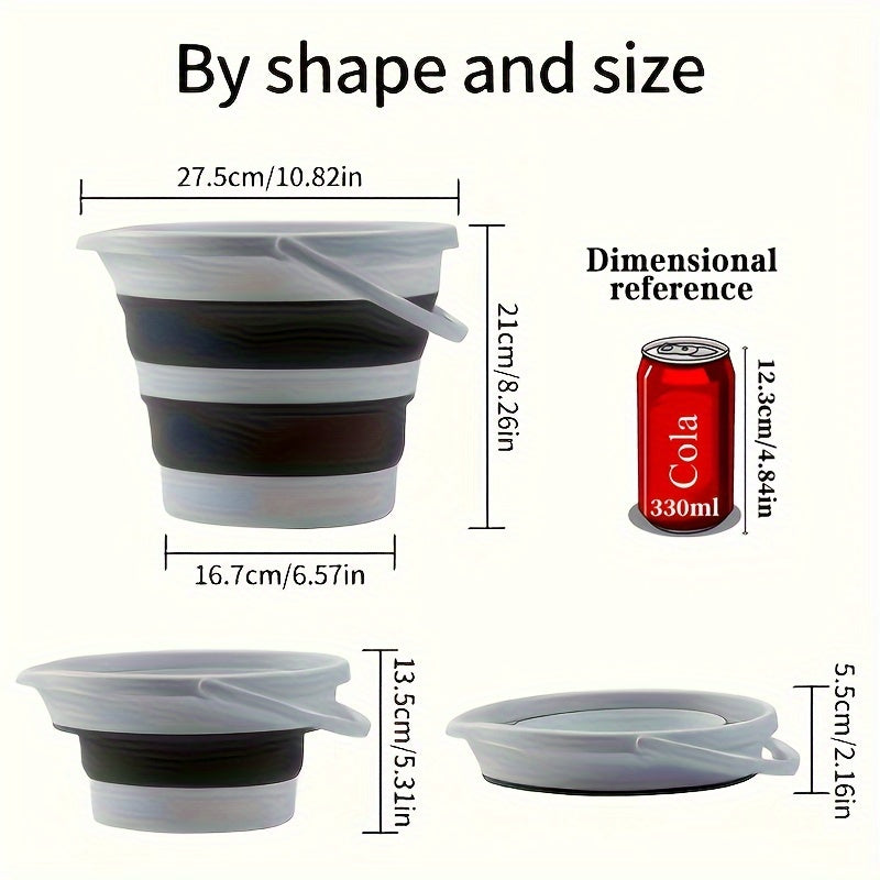 1pc, Folding Bucket, Portable Water Bucket, Foldable Car Washing Bucket, Outdoor Camping Fishing Travel Water Bucket, Wash Bucket, Easy To Storage, Cleaning Supplies, Household Gadgets, Christmas Gift